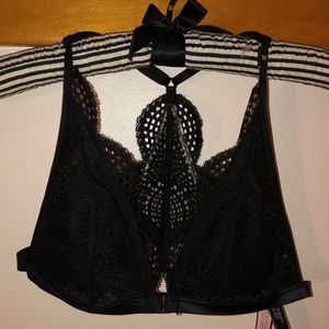 Victoria’s Secret Black Lace Racerback Bra Sz Med